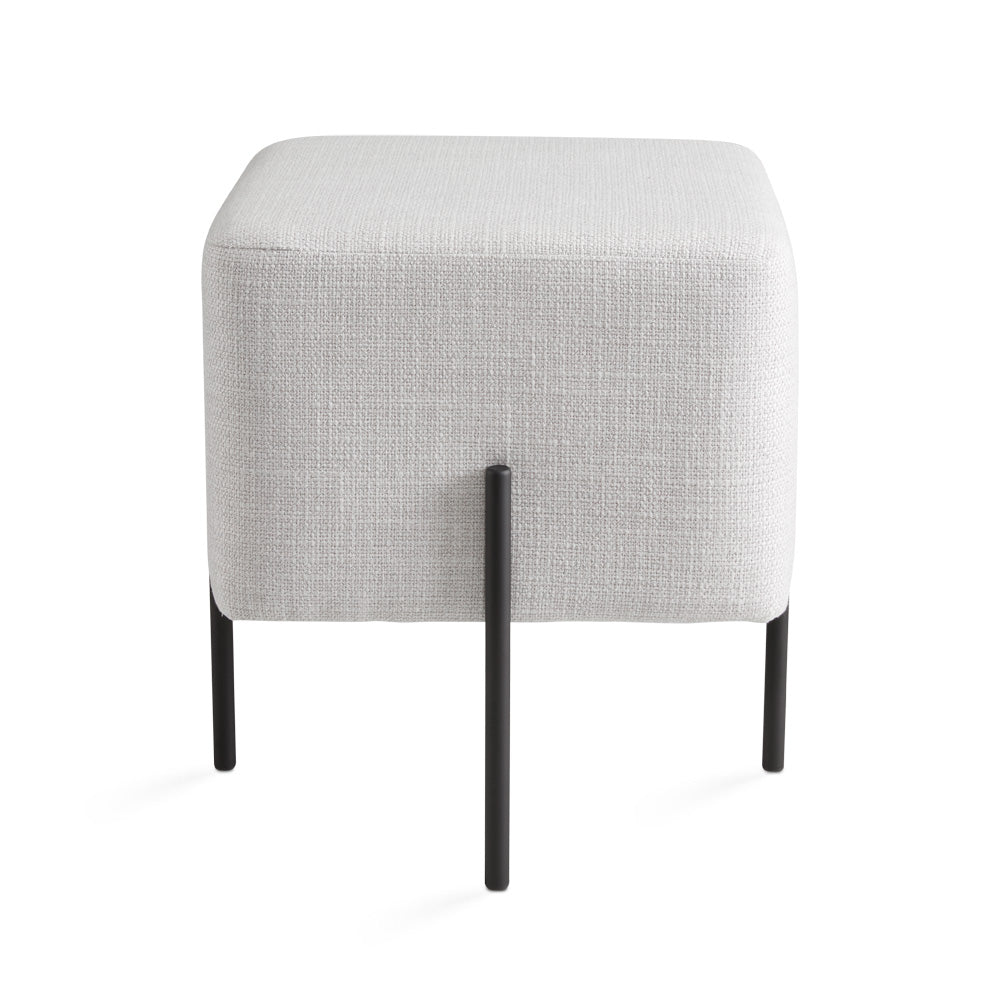 Kube Ottoman Light Grey Linen