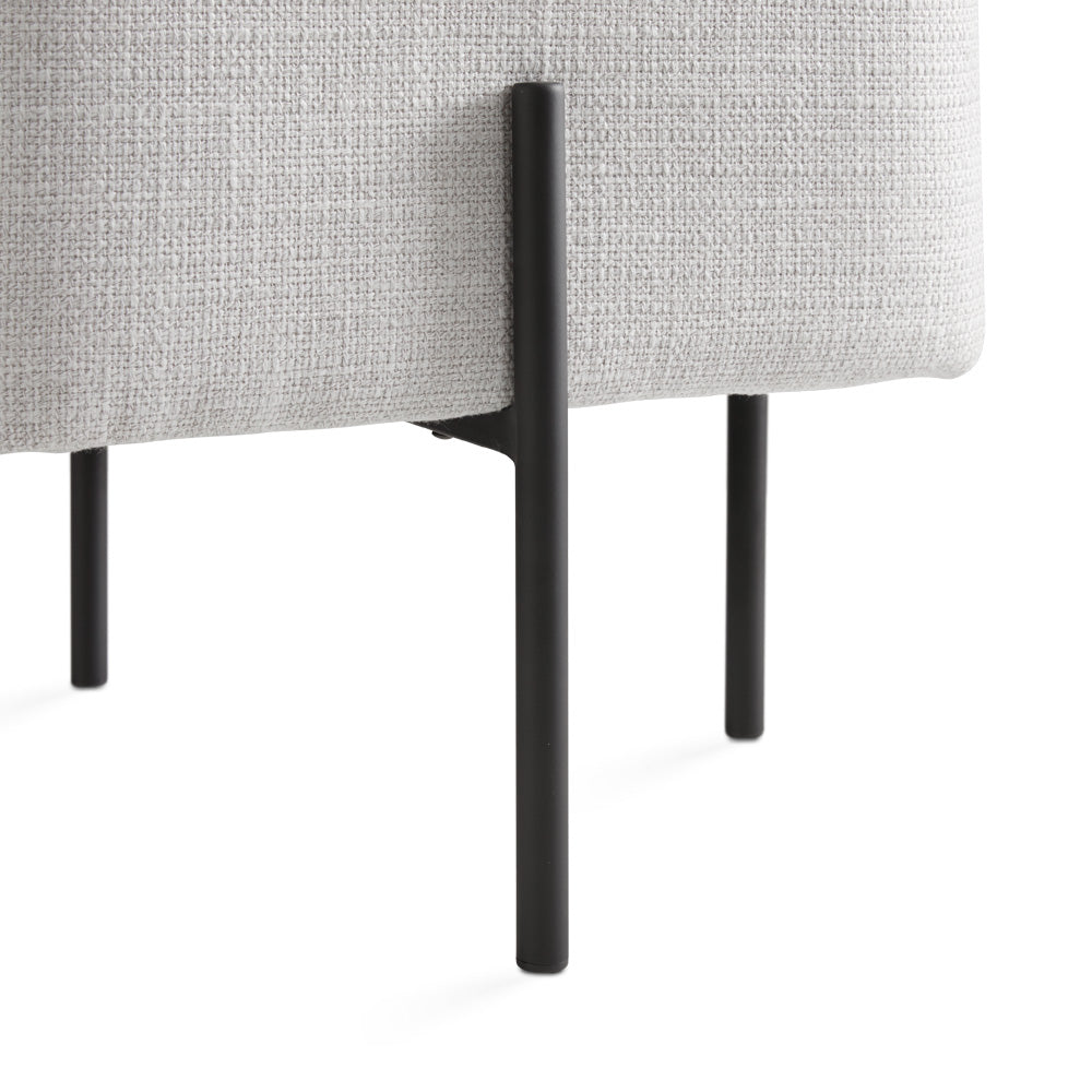 Kube Ottoman Light Grey Linen