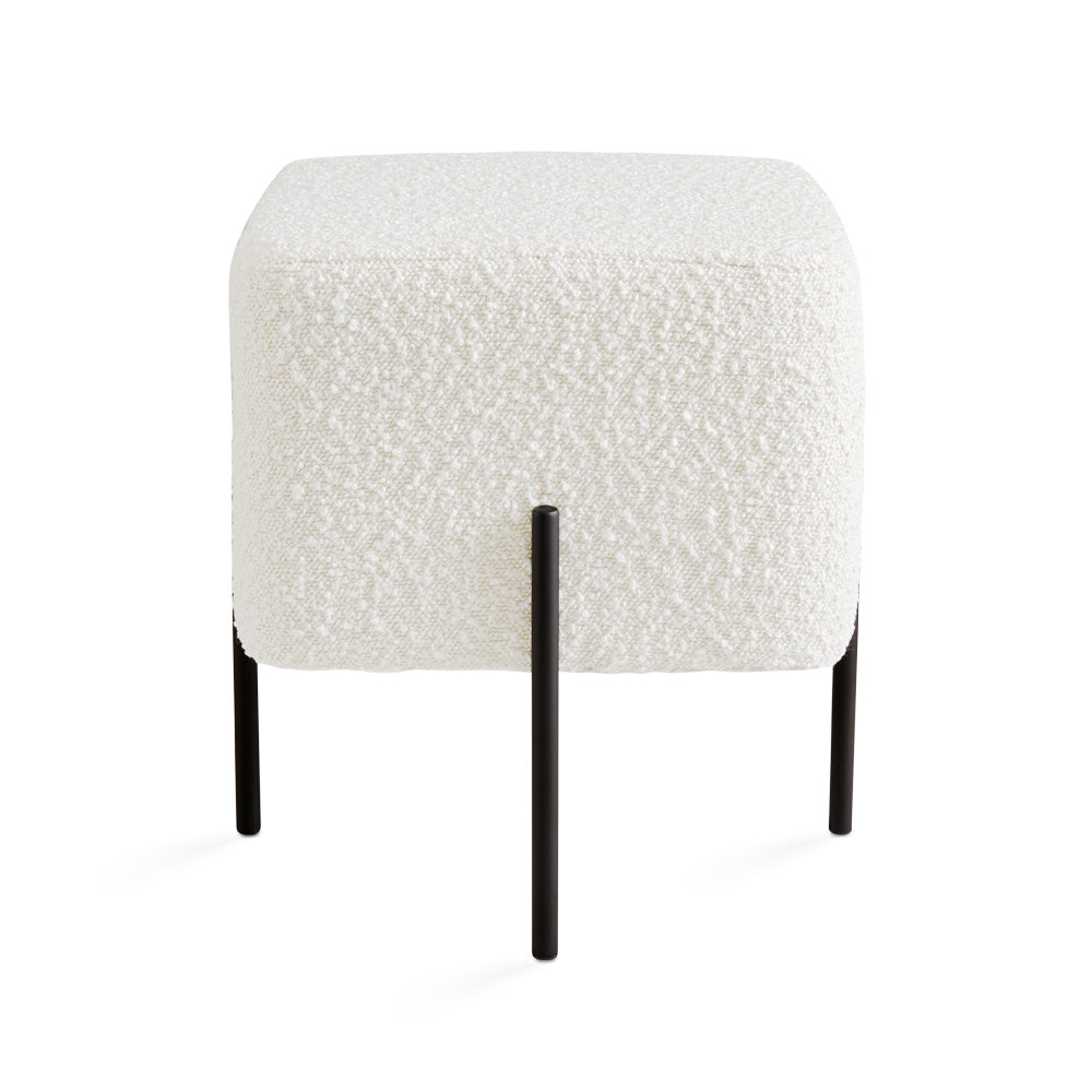 Kube Ottoman White Boucle