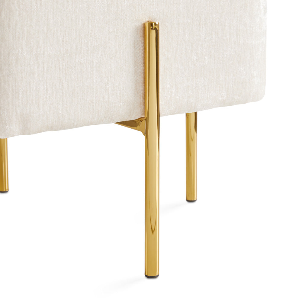 Kube Gold Ottoman Ivory Linen