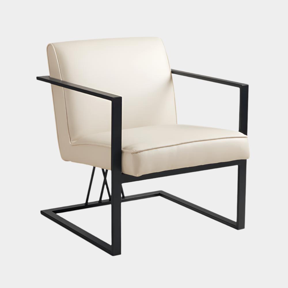 Fairmont Black Accent Chair: Taupe Leatherette