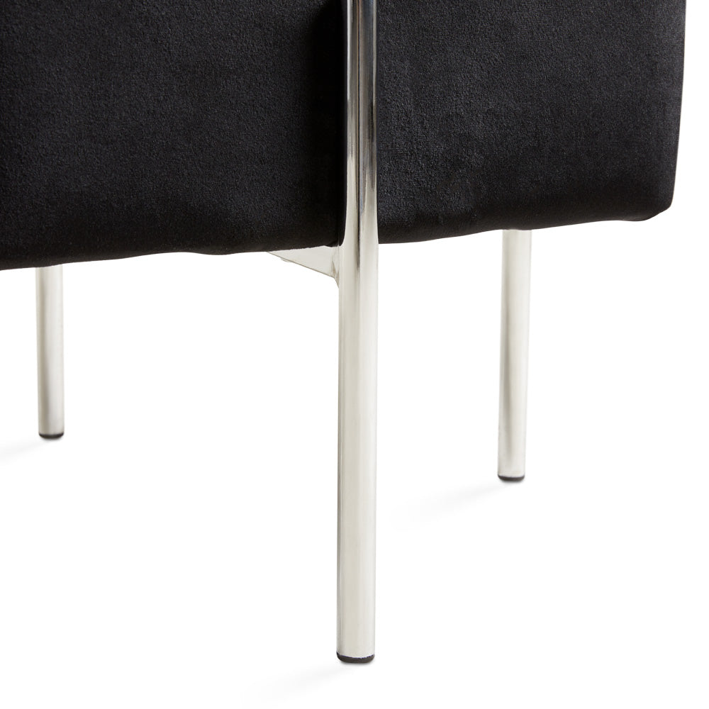 Kube Ottoman Black Velvet