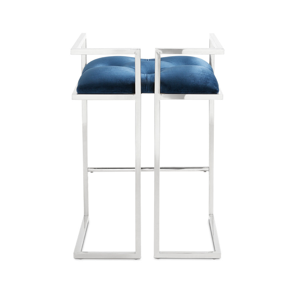 Coralie Counter Stool: Blue Velvet