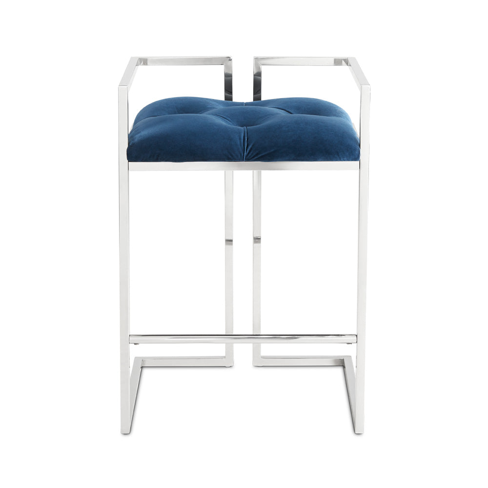 Coralie Counter Stool: Blue Velvet