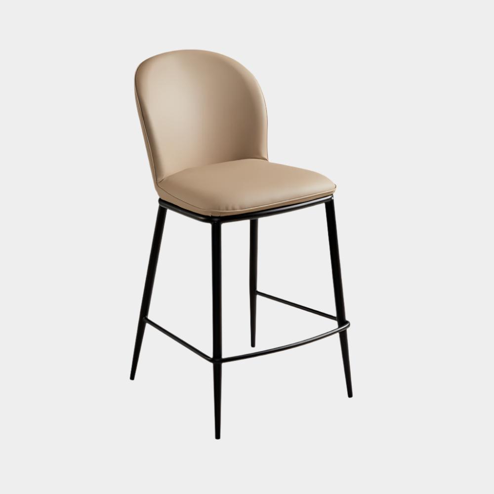 Angie Counter Chair: Taupe Leatherette