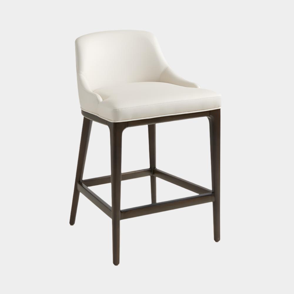 Everett Counter Chair: Taupe Leatherette