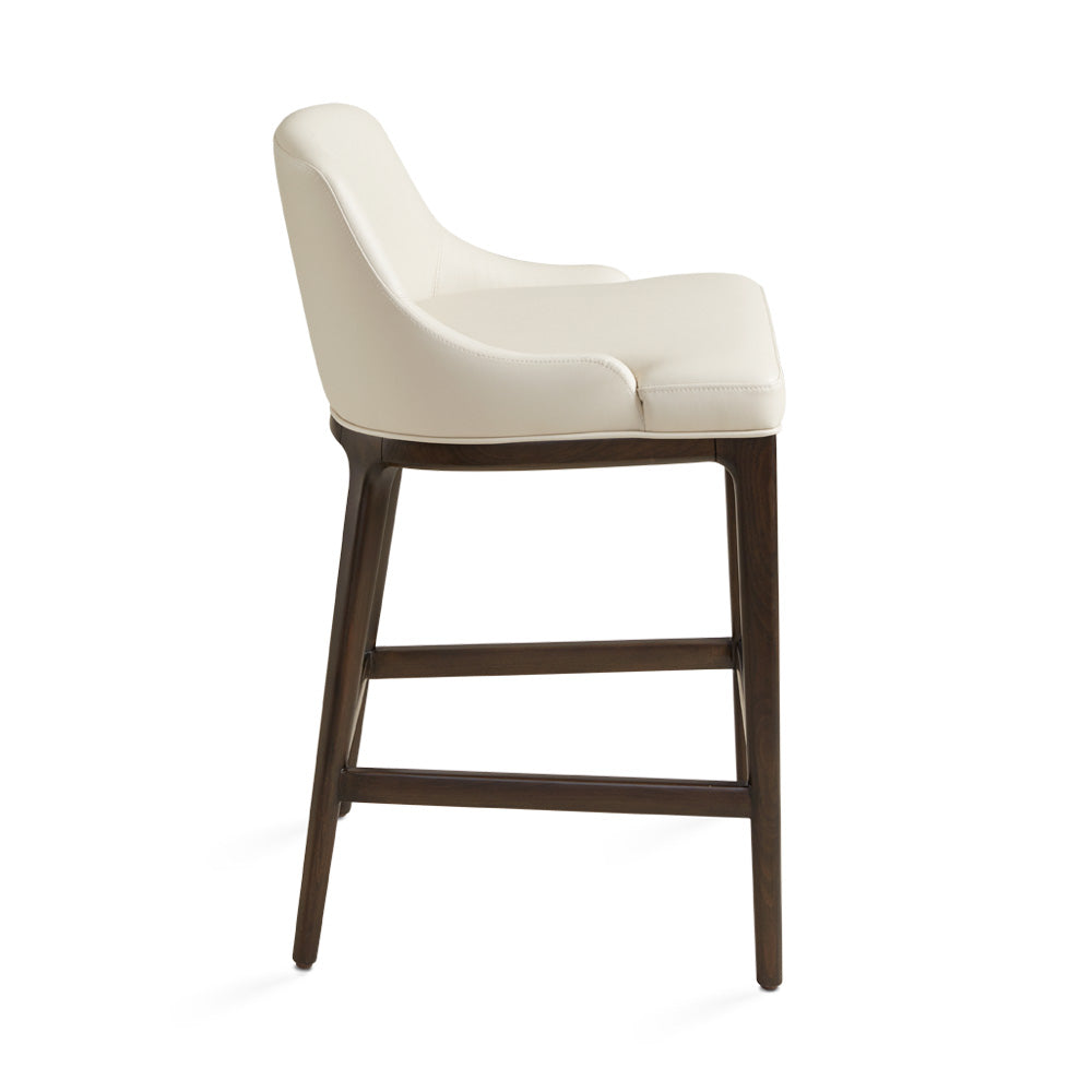 Everett Counter Chair: Taupe Leatherette