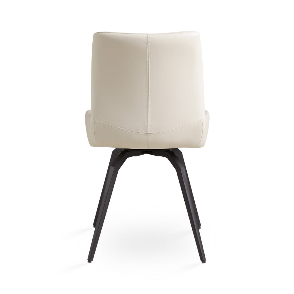 Nona Swivel Chair Taupe Leatherette