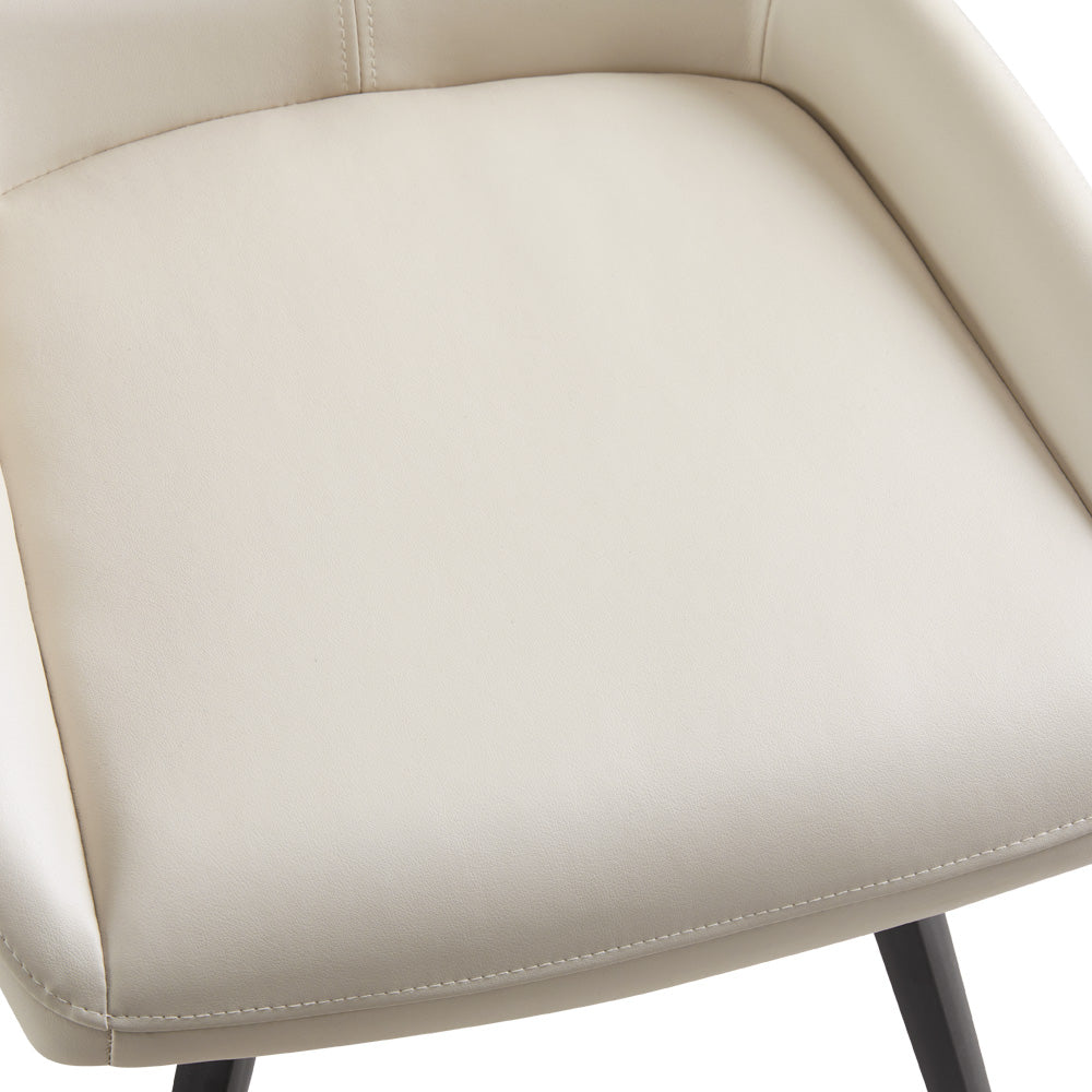 Nona Swivel Chair Taupe Leatherette