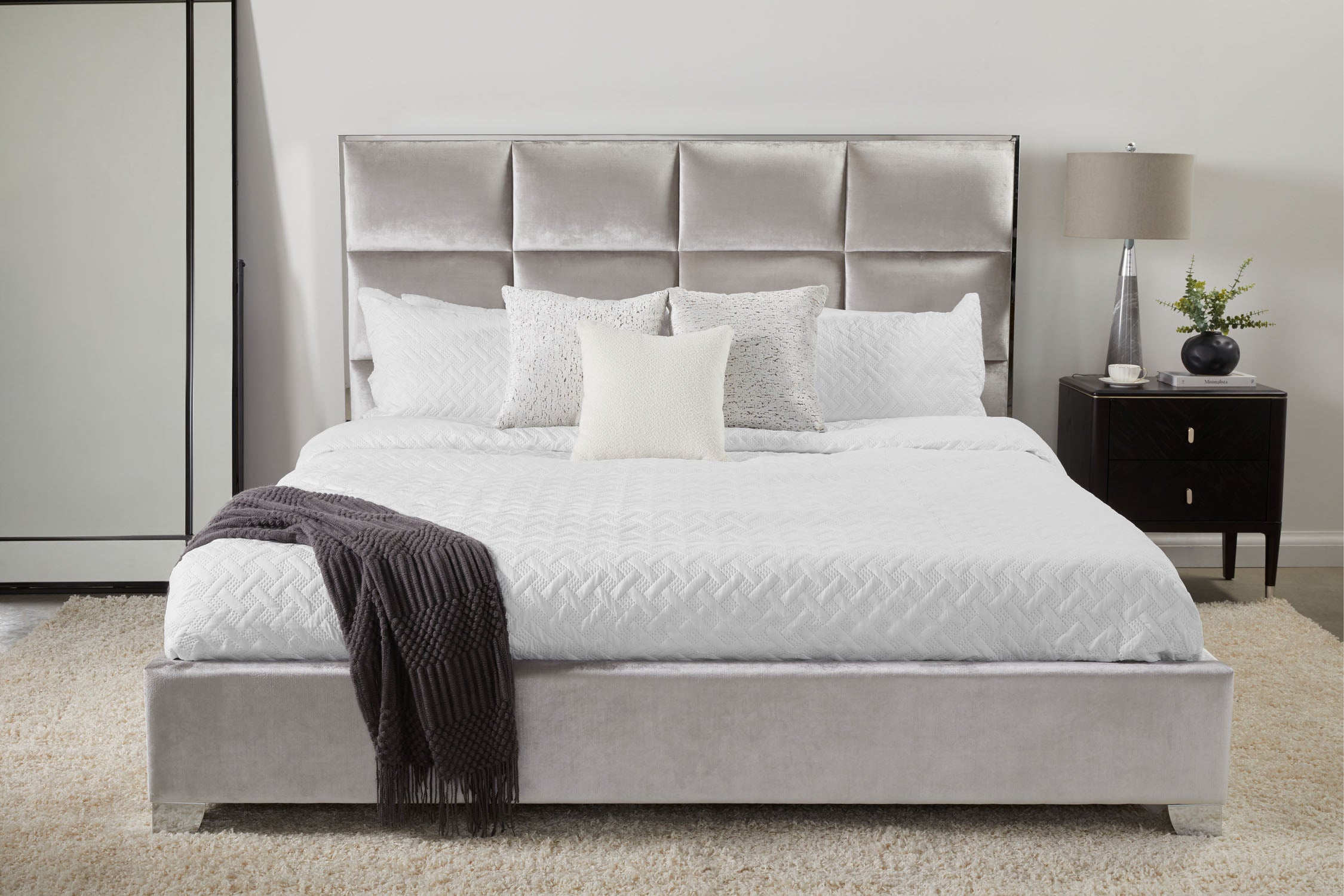 Blair Bed Grey Velvet