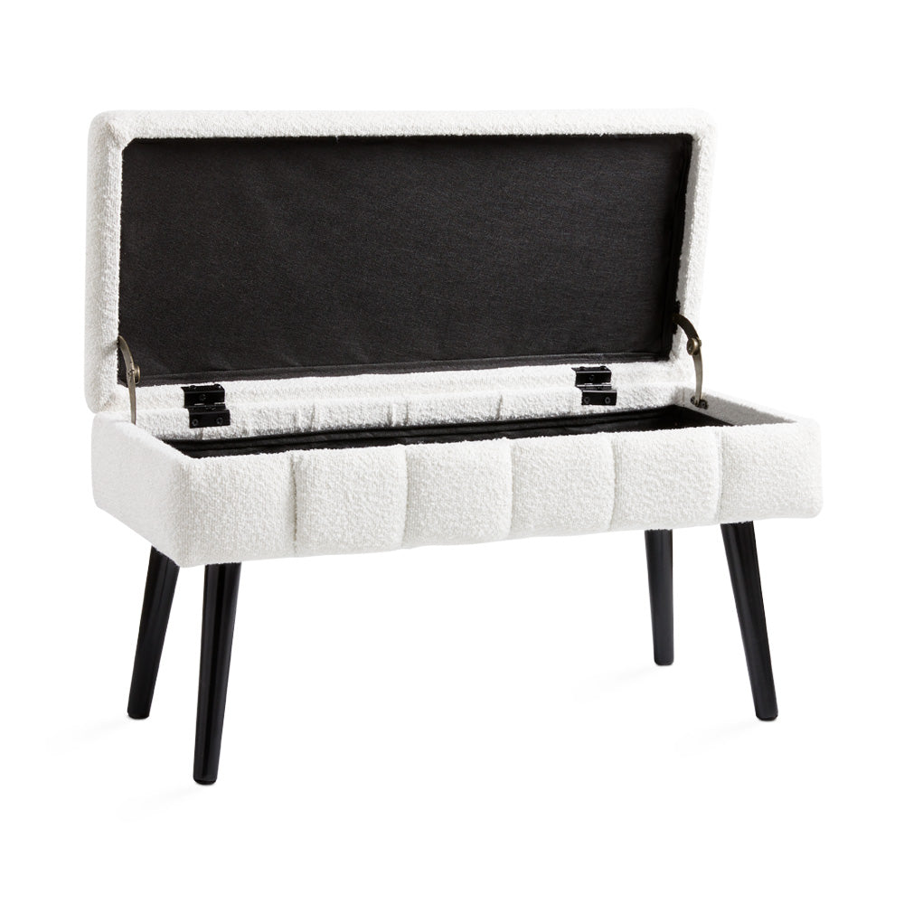 Marcella Storage Bench White Boucle