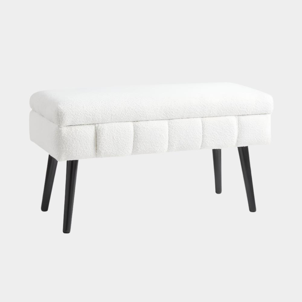 Marcella Storage Bench White Boucle