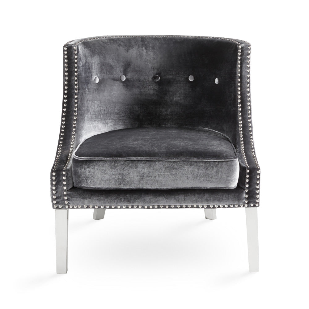 Lucy Accent Chair - Charcoal Velvet