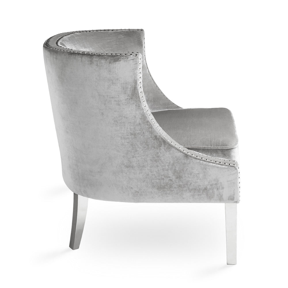 Lucy Accent Chair Grey Velvet