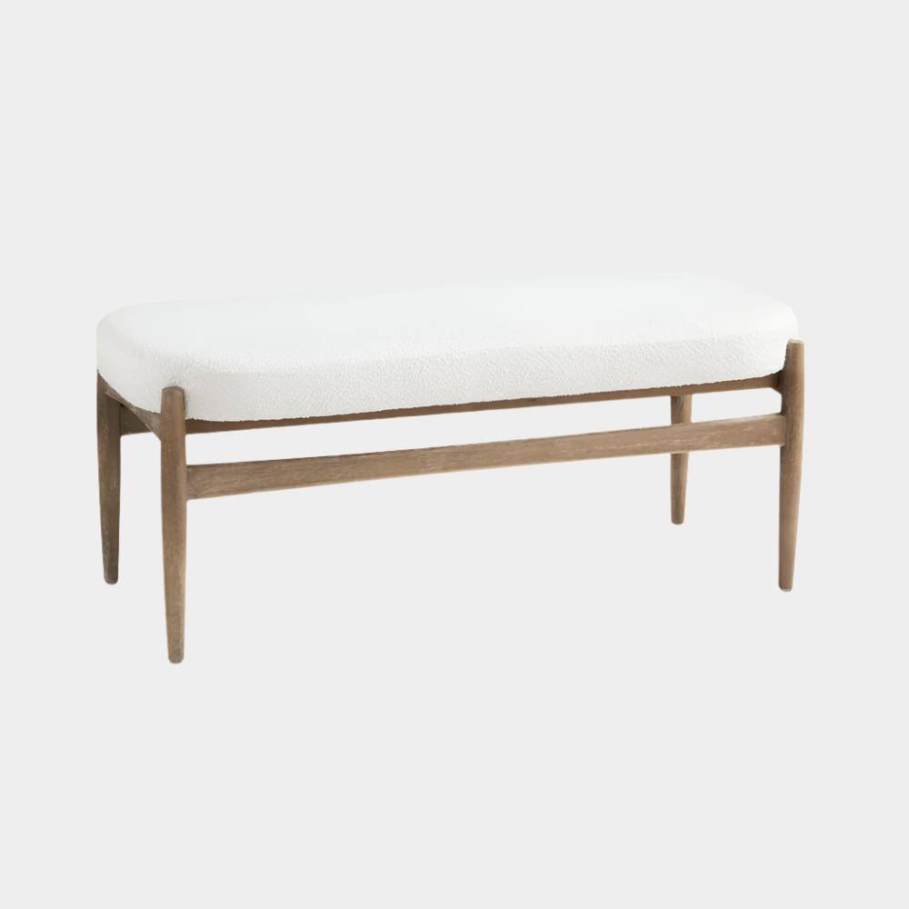 Salina Bench White Boucle