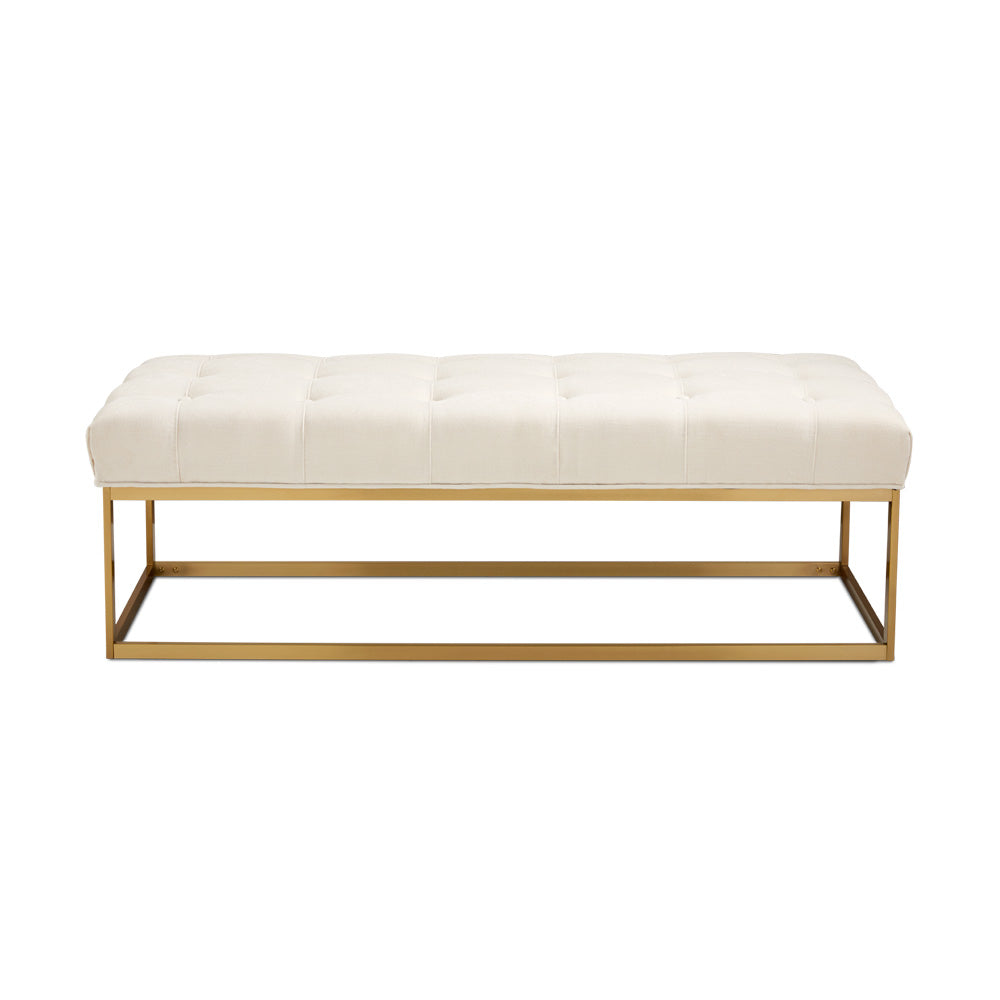 Modern Gold Bench Ivory Linen