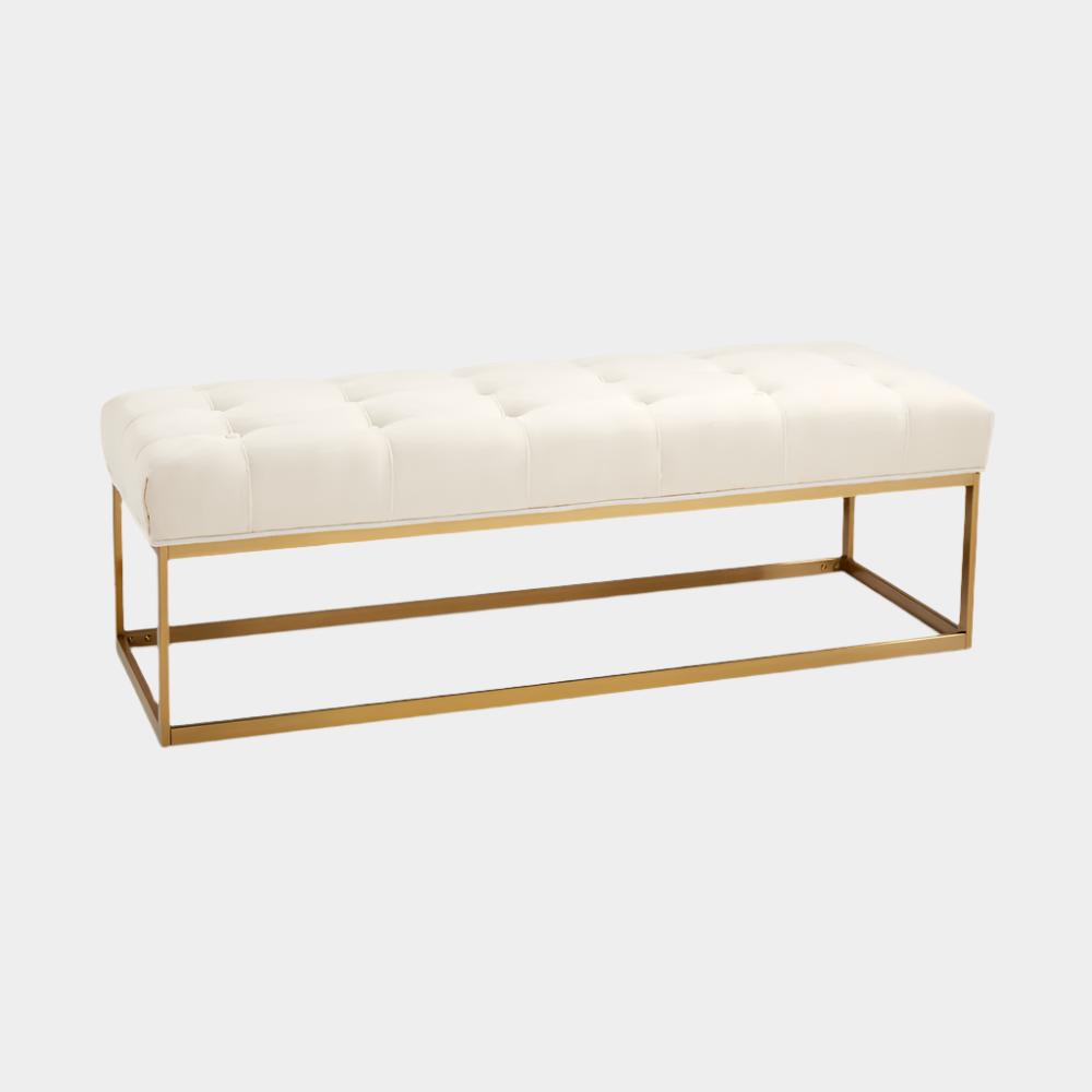 Modern Gold Bench Ivory Linen