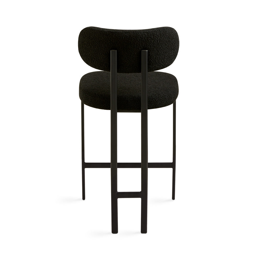 Otis Counter Chair: Black Boucle