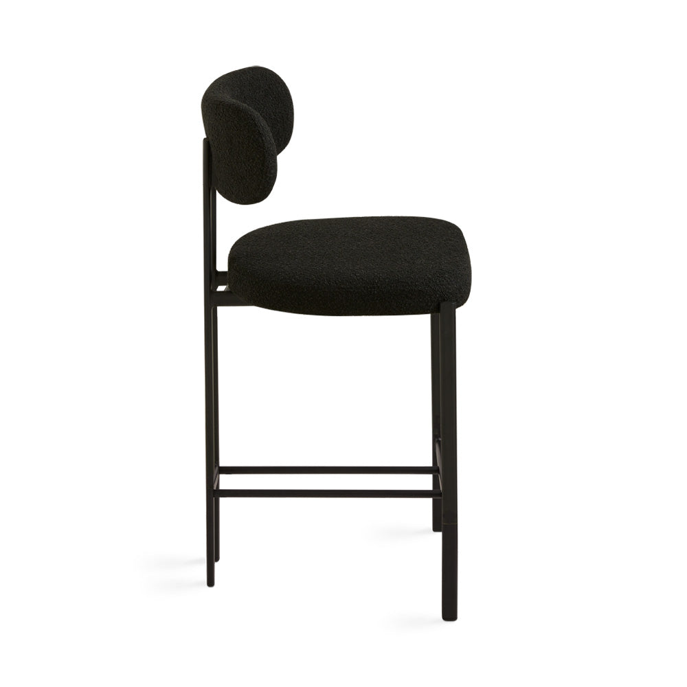 Otis Counter Chair: Black Boucle