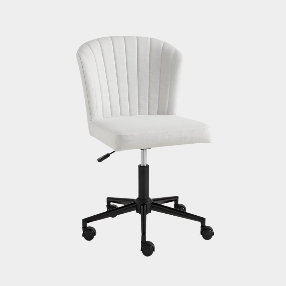 Shell Office Chair - Light Grey Linen