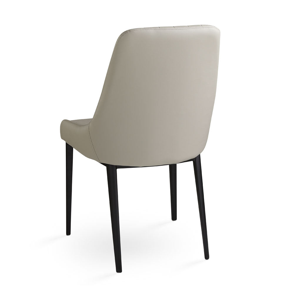 Moyra Dining Chair: Taupe Leatherette