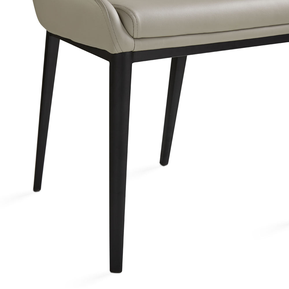 Moyra Dining Chair: Taupe Leatherette