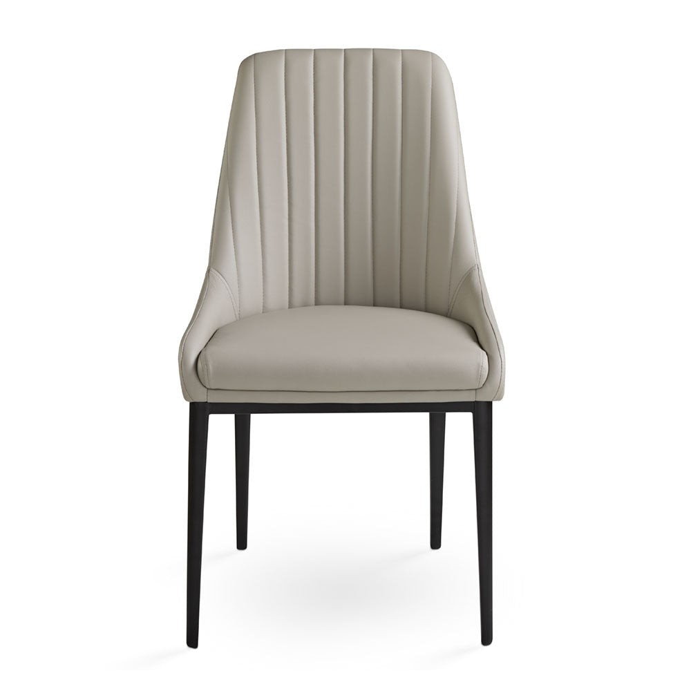 Moyra Dining Chair: Taupe Leatherette