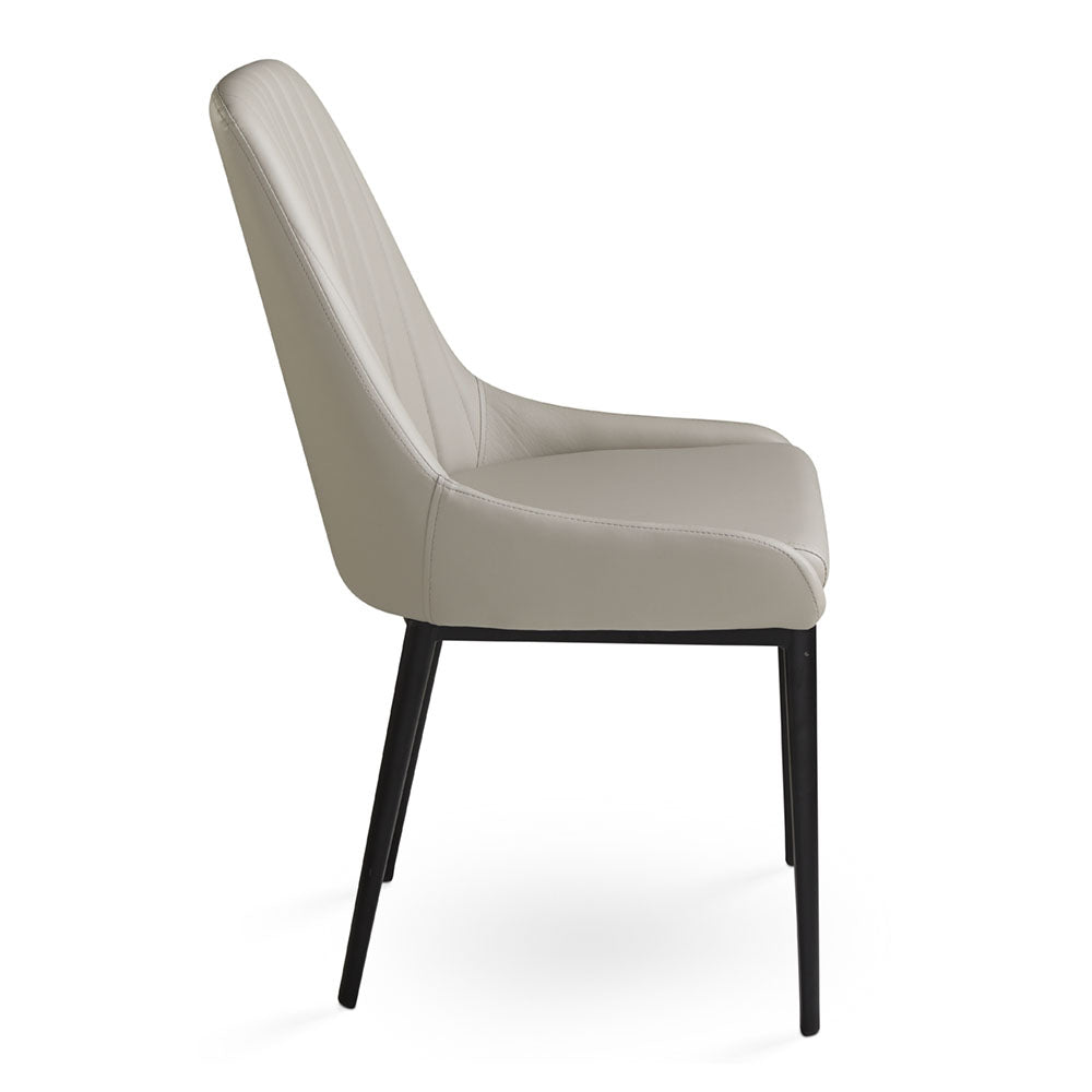 Moyra Dining Chair: Taupe Leatherette