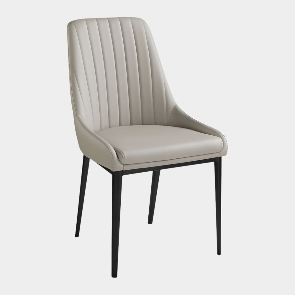 Moyra Dining Chair: Taupe Leatherette