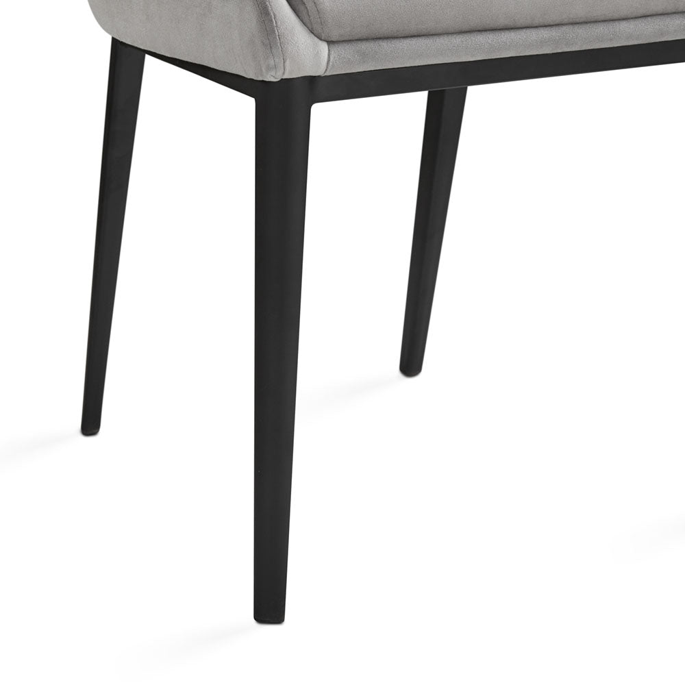 Moyra Dining Chair: Grey Velvet