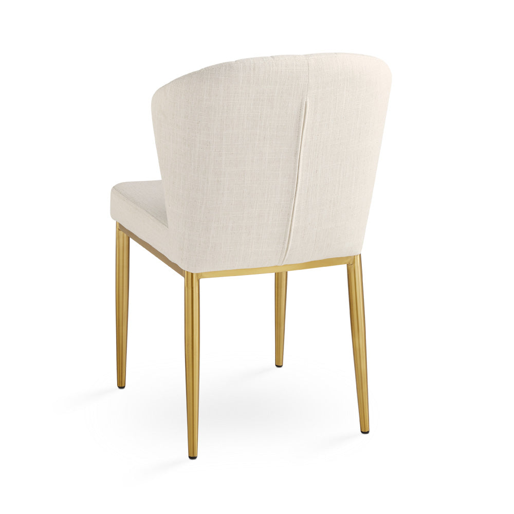 Shell Gold Dining Chair: Ivory Linen