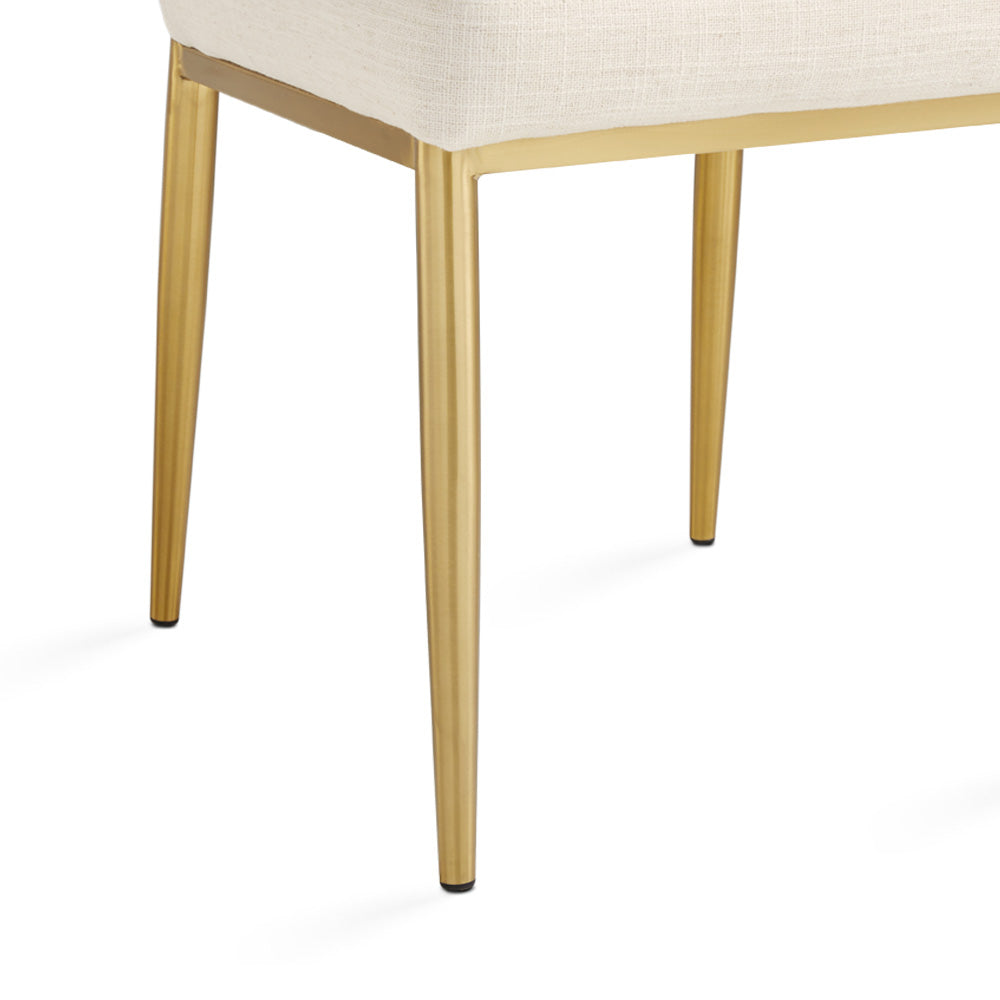 Shell Gold Dining Chair: Ivory Linen