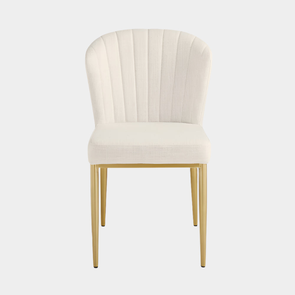 Shell Gold Dining Chair: Ivory Linen