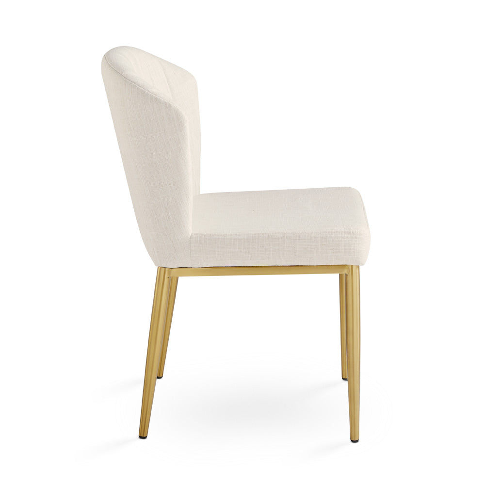 Shell Gold Dining Chair: Ivory Linen