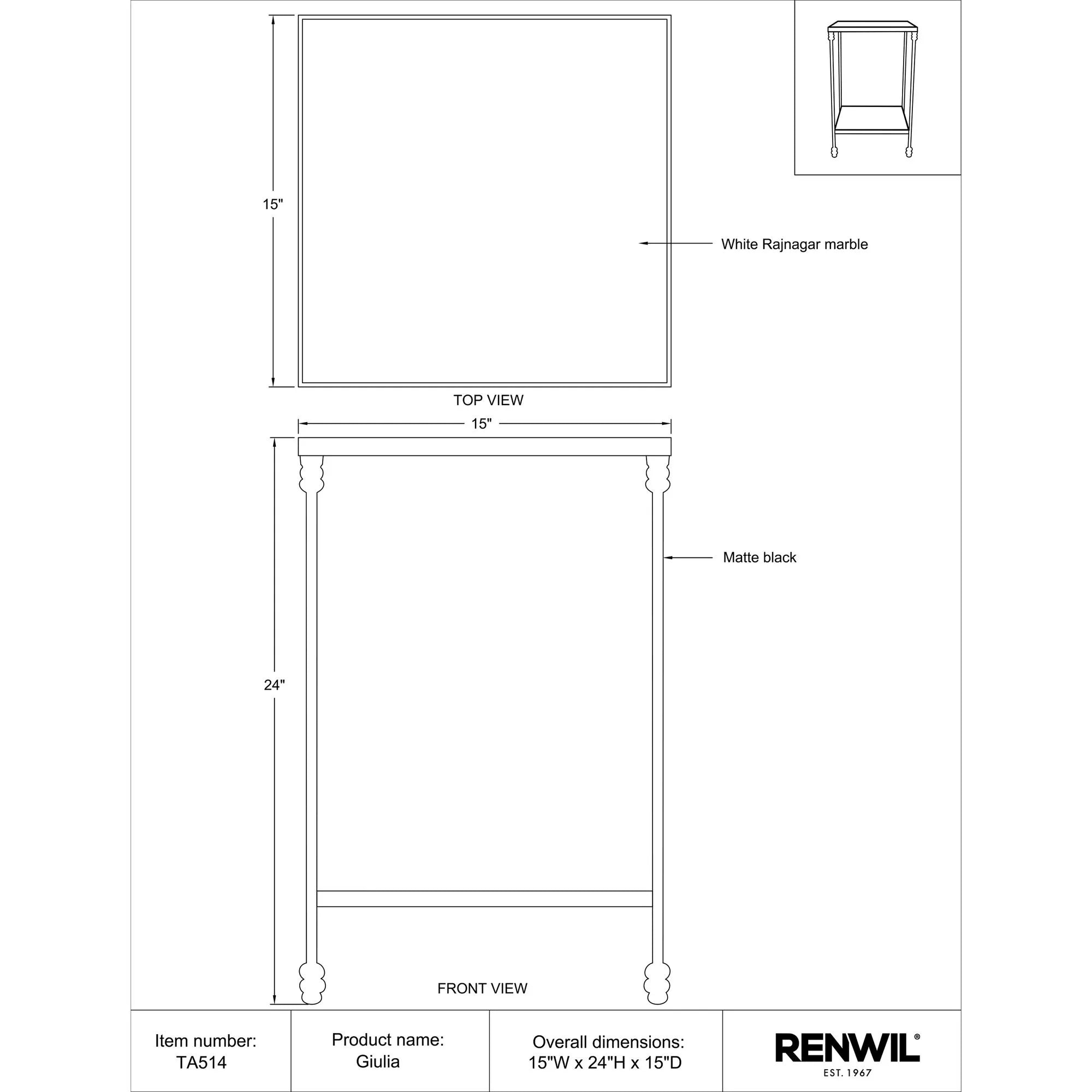 Giulia Side & End Table