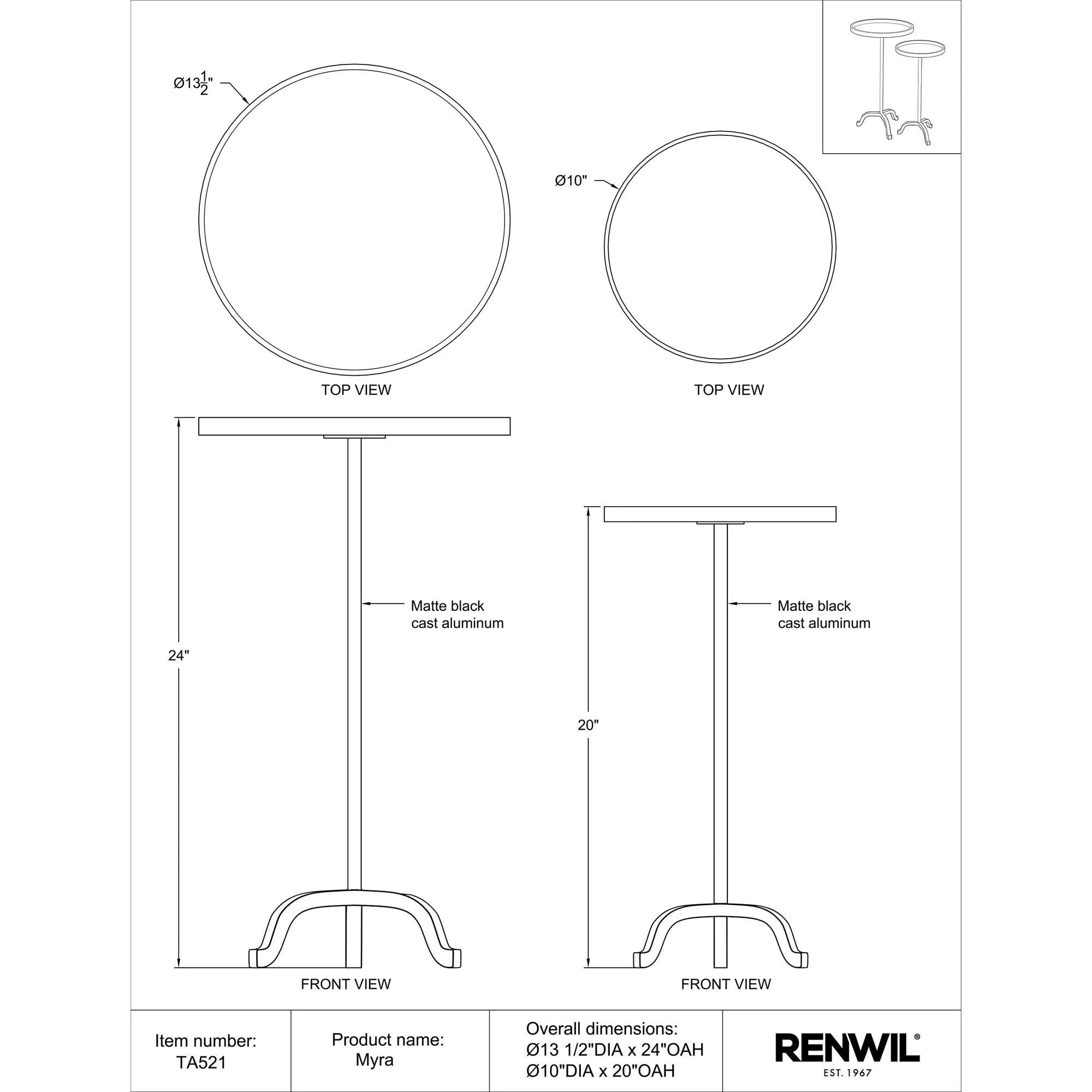 Myra Side & End Table Set Of 2