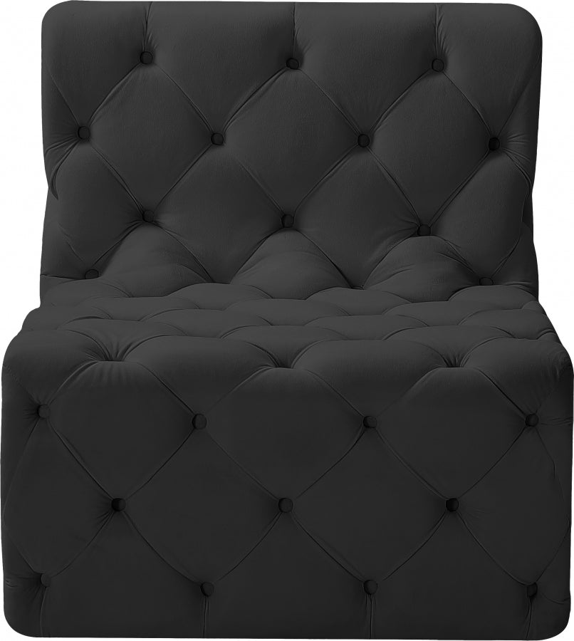 Tuft Velvet Upholstered Armless Modular Chair