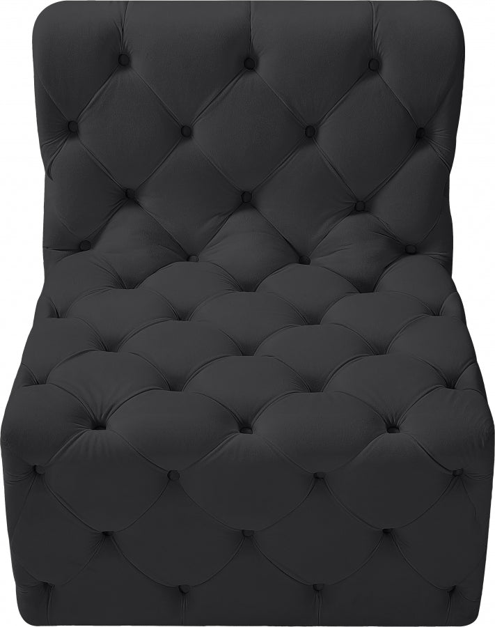 Tuft Velvet Upholstered Armless Modular Chair