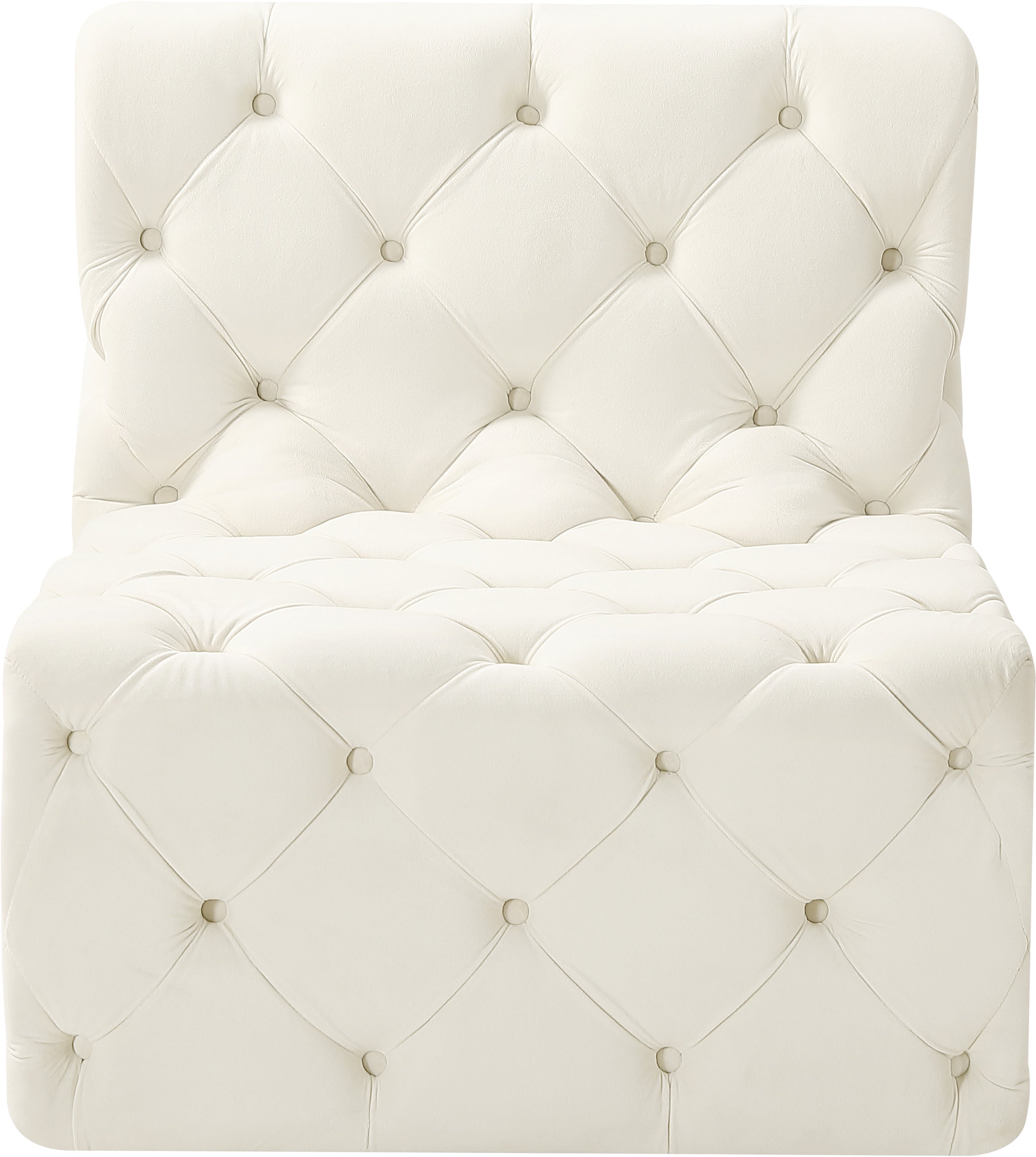 Tuft Velvet Upholstered Armless Modular Chair