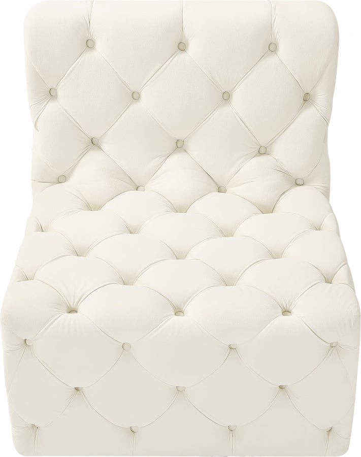 Tuft Velvet Upholstered Armless Modular Chair
