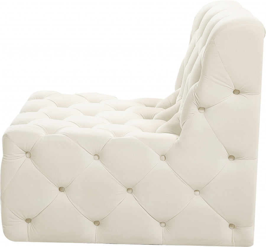 Tuft Velvet Upholstered Armless Modular Chair