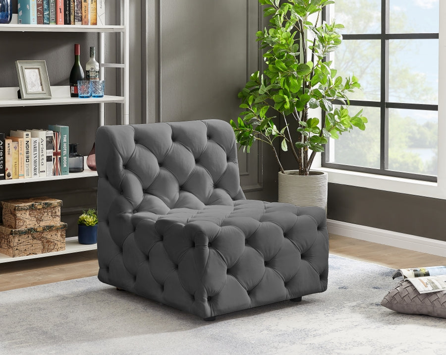 Tuft Velvet Upholstered Armless Modular Chair