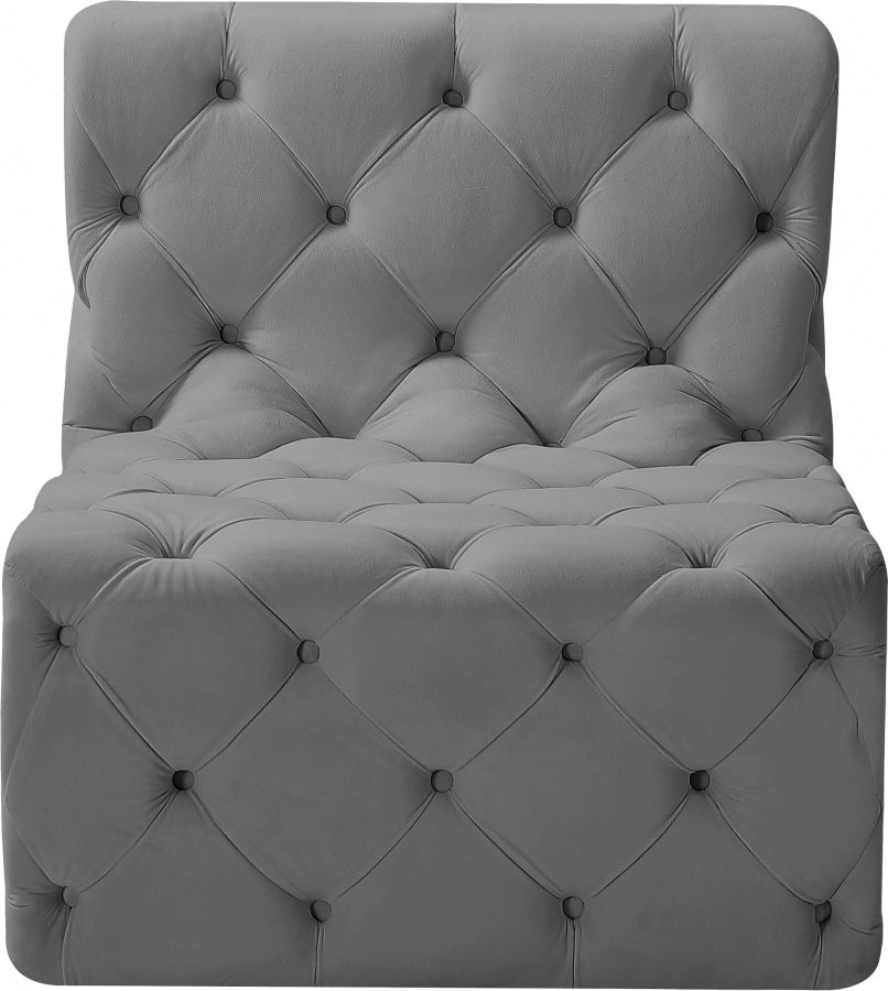 Tuft Velvet Upholstered Armless Modular Chair