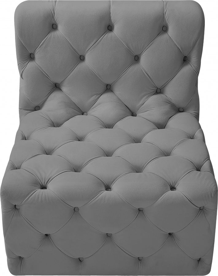 Tuft Velvet Upholstered Armless Modular Chair