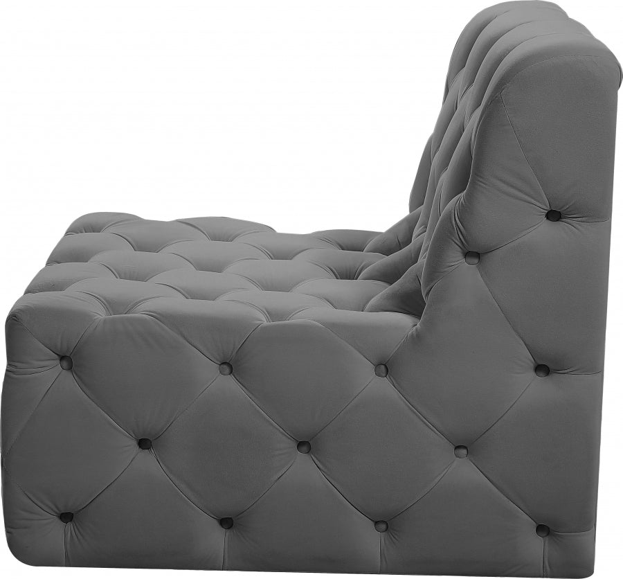 Tuft Velvet Upholstered Armless Modular Chair