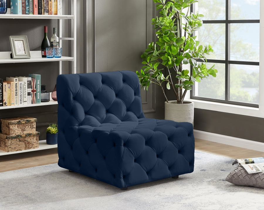 Tuft Velvet Upholstered Armless Modular Chair