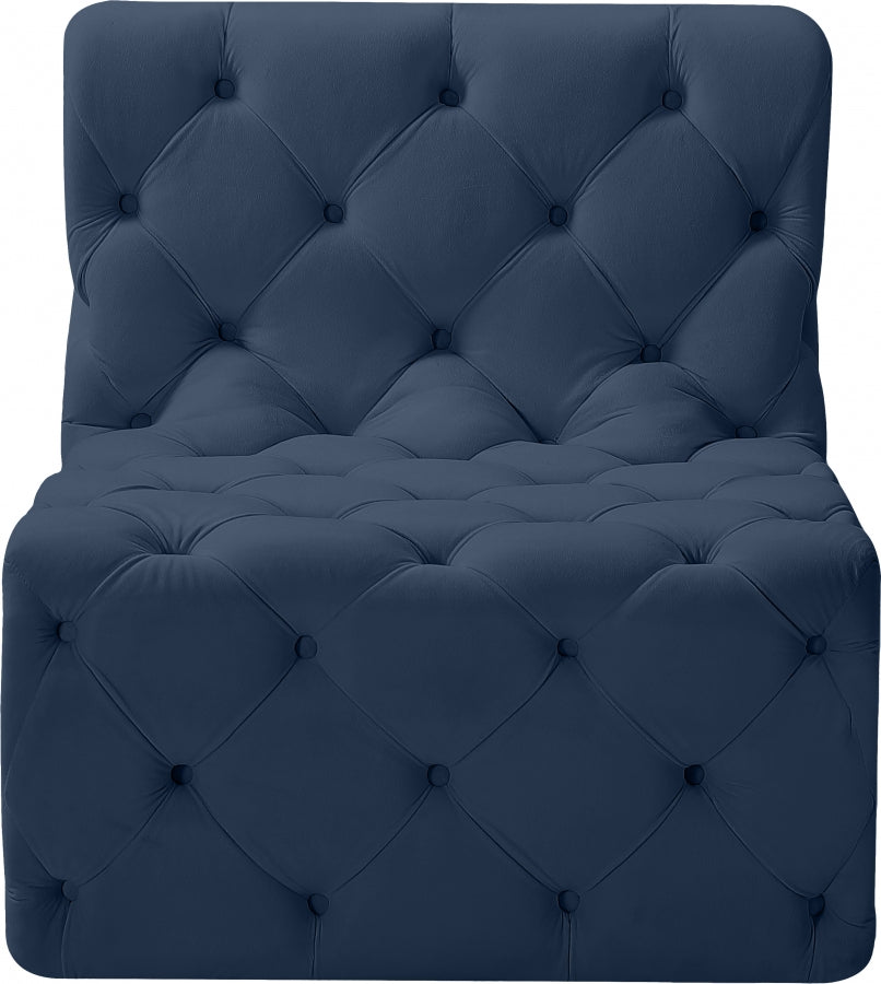 Tuft Velvet Upholstered Armless Modular Chair