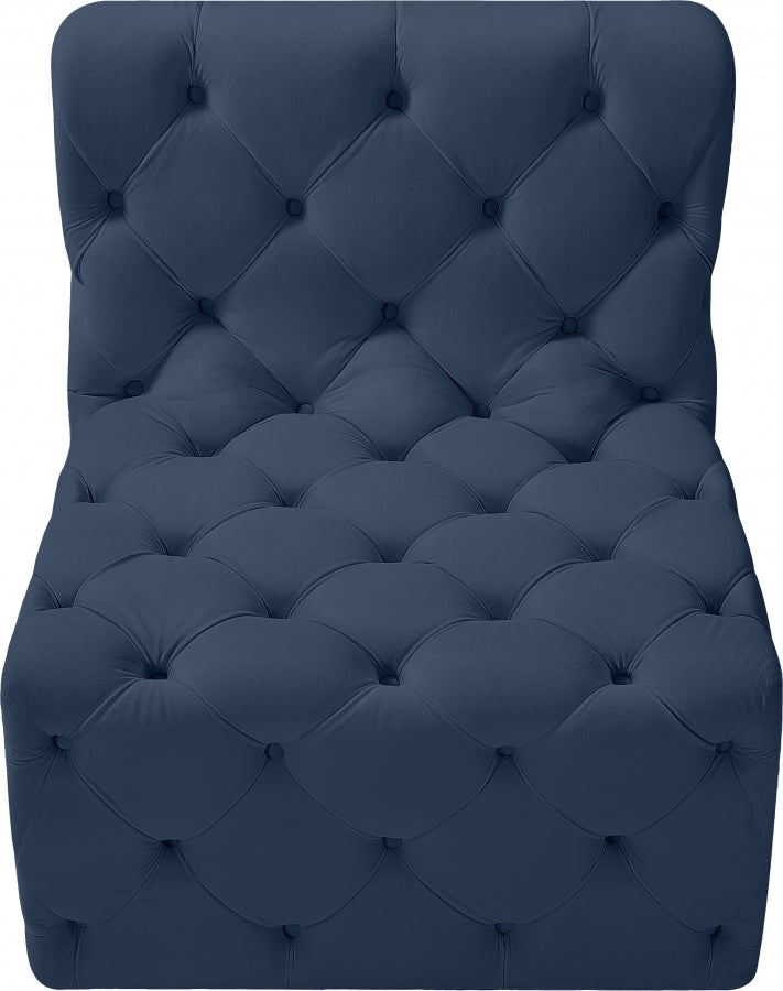 Tuft Velvet Upholstered Armless Modular Chair