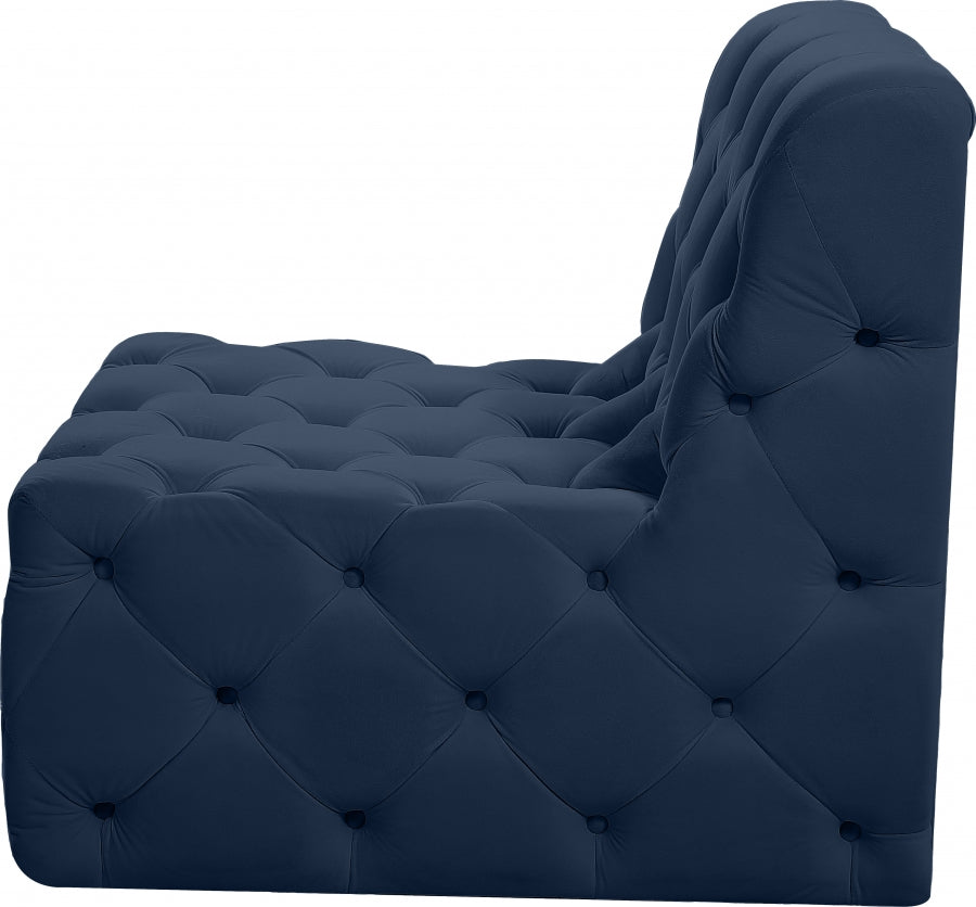 Tuft Velvet Upholstered Armless Modular Chair