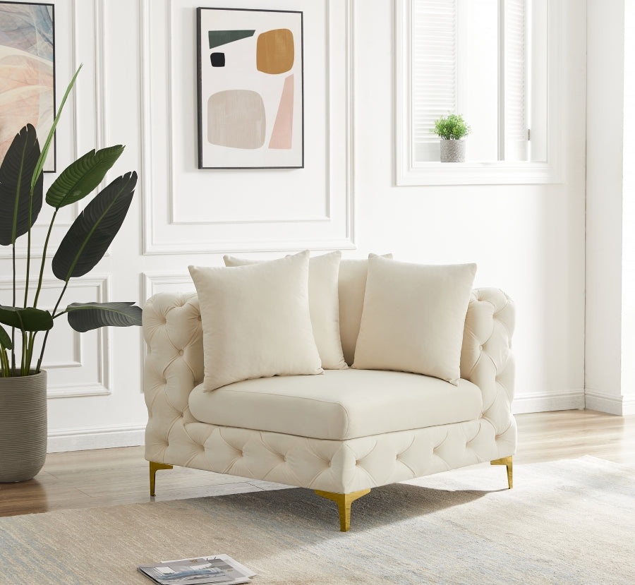 Tremblay Velvet Upholstered Corner Modular Chair